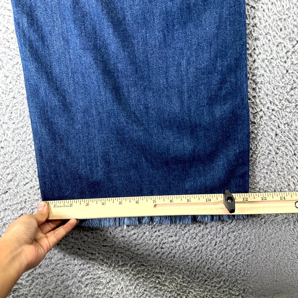 Kancan Jeans Women 24x32 Blue Denim Wide Leg Hi-Rise Distressed Raw Hem NWT - Picture 12 of 13